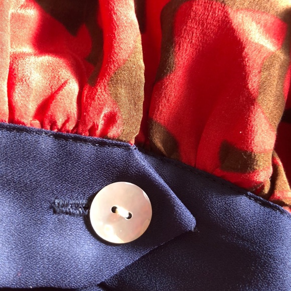 Like New - Boho Silk Mini Shift Dress Colorblock - Picture 7 of 8